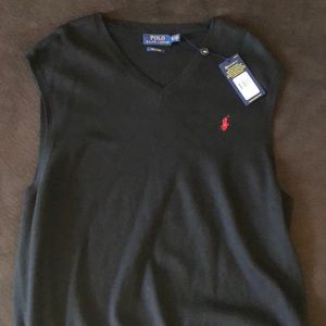 Men’s Black Ralph Lauren Cotton V Neck Sweater